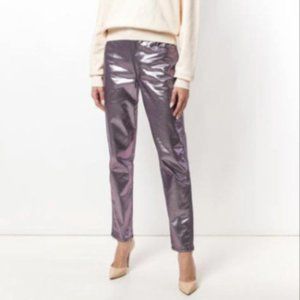 Eckhaus Latta Metallic Iridescent Lavender Straight-Leg Jeans